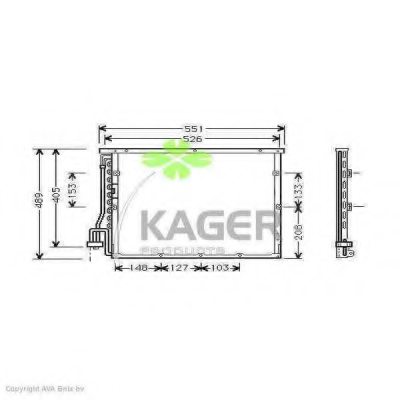 KAGER 94-5040 Condenser, air conditioning